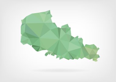 Düşük Poli Haritası Fransız bölgesi Nord - Pas de Calais