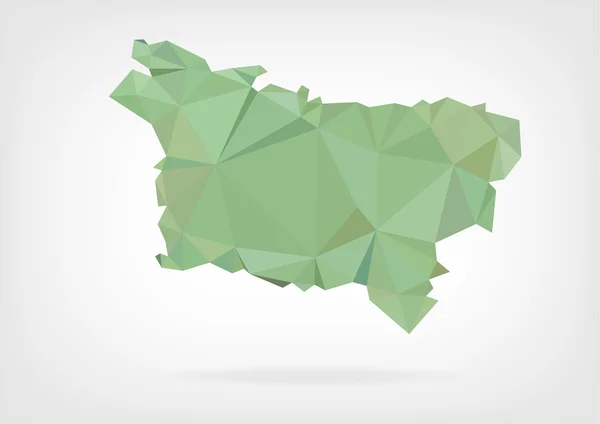 Low Poly mapa francouzského regionu Picardie — Stockový vektor