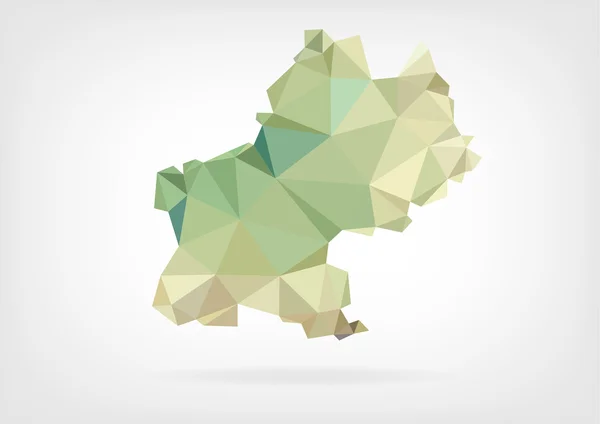 Low Poly Térkép a francia régióban Midi-Pyrénées — Stock Vector