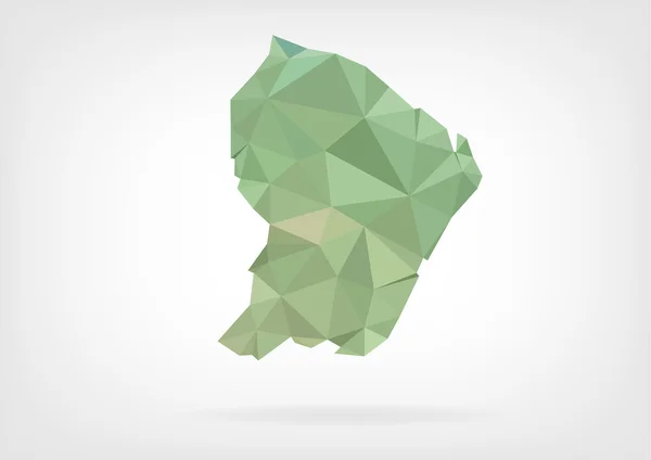 Low Poly map of french region Guyane — Stock Vector