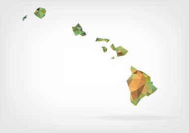 Hawaii eyaletinin düşük polimer haritası