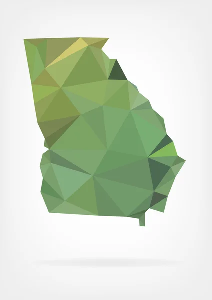 Low Poly map of Georgia state — Stock Vector