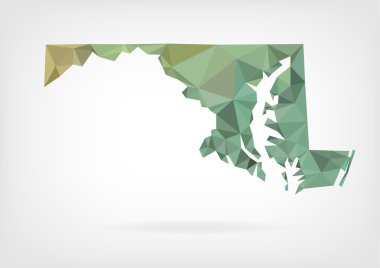 Maryland eyaletinin düşük poli haritası
