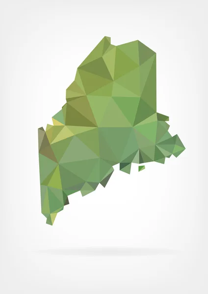 Mappa a basso poli dello stato del Maine — Vettoriale Stock