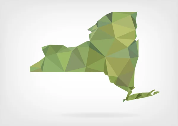 Low-Poly-Karte des Staates New York — Stockvektor