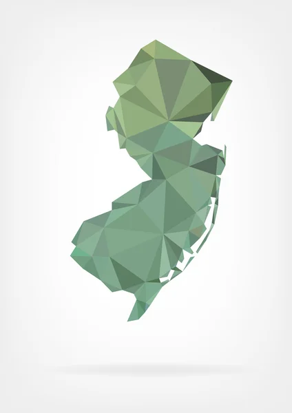 Low Poly map of New Jersey state — Stock Vector