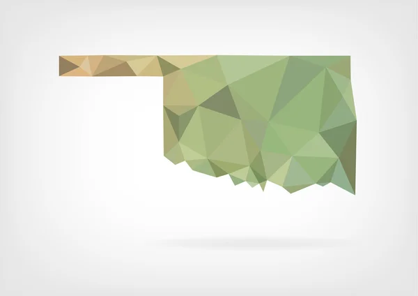 Low-Poly-Karte des Bundesstaates Oklahoma — Stockvektor