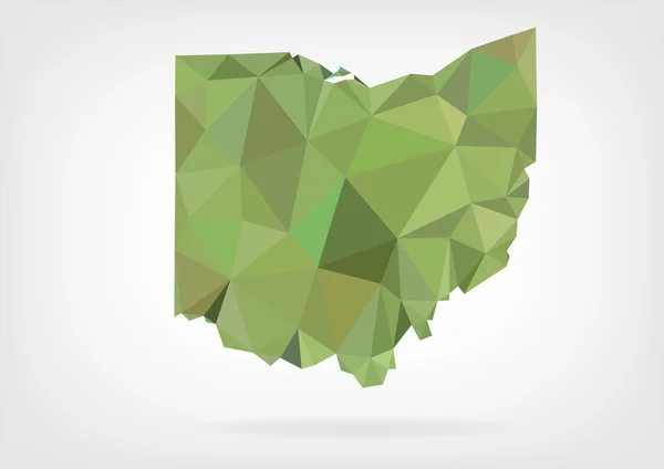 Faible poly carte de l'état de l'ohio — Image vectorielle