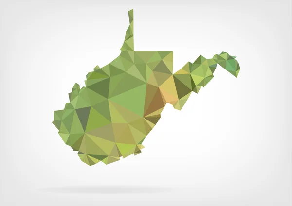 Low Poly map of West Virginia state — Stock Vector