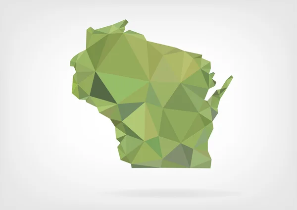 Mapa poli baixo do estado de wisconsin — Vetor de Stock