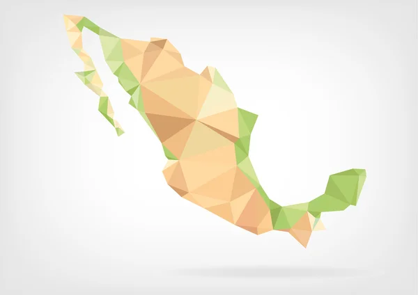 Laag Poly kaart van Mexico — Stockvector