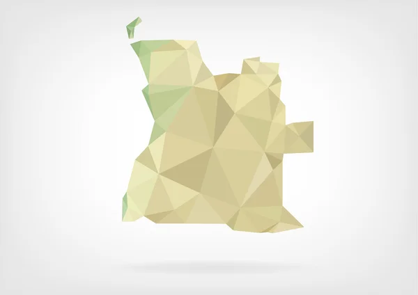 Low Poly mapa de Angola — Vector de stock