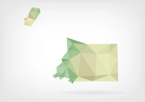 Low Poly mapa Gwinea Równikowa — Wektor stockowy