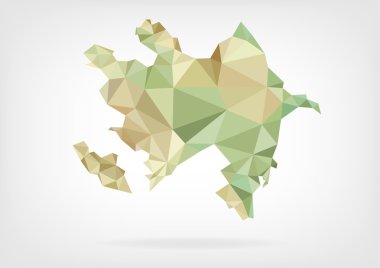 Azerbaycan Haritası düşük Poli