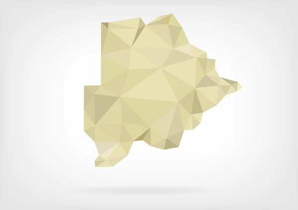 Low Poly mapa de Botswana — Vector de stock