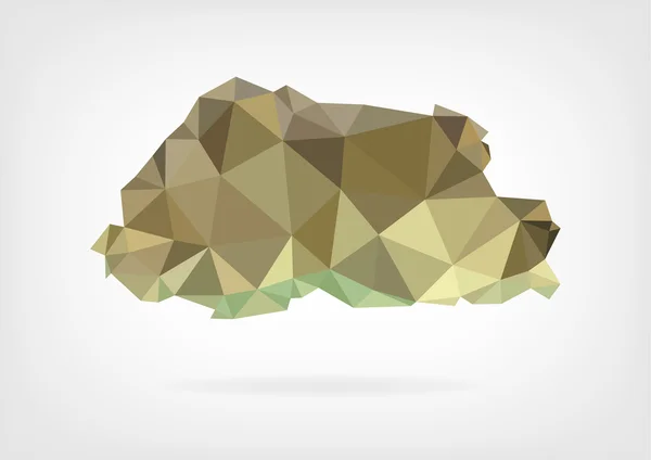 Low Poly mapa Bhútánu — Stockový vektor