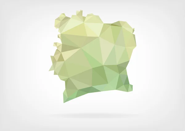 Mapa de Low Poly da Costa do Marfim — Vetor de Stock