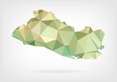 El Salvador Haritası düşük Poli