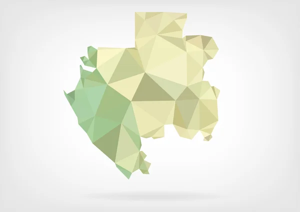 Low Poly mapa de Gabón — Archivo Imágenes Vectoriales