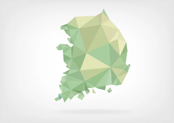 Low Poly map of South Korea — Stock Vector