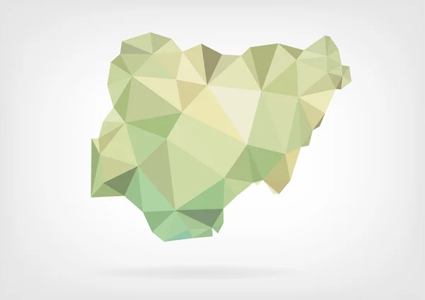 Low Poly mapa de Nigeria — Vector de stock