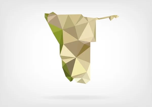 Low Poly mapa de Namibia — Vector de stock