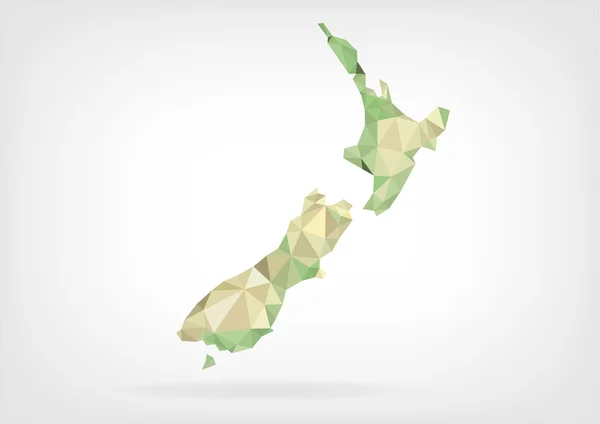 Low Poly map of New Zealand — Stock Vector