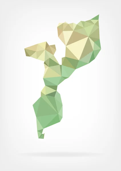 Low Poly map of Mozambique — Stock Vector