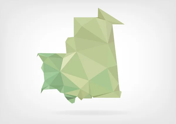 Low Poly mapa de Mauritania — Archivo Imágenes Vectoriales