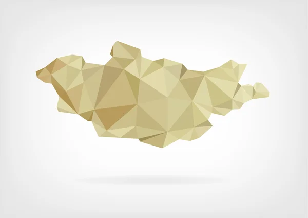 Low Poly Térkép Mongólia — Stock Vector