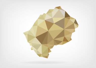 Düşük Poli od Lesoto Haritası