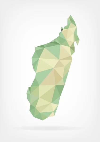 Low Poly map od Madagascar — Stock Vector