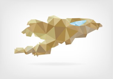 Düşük Poli harita od Kırgızistan