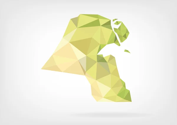 Low Poly mapa od Kuwait — Archivo Imágenes Vectoriales