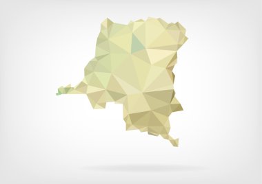 Demokratik Kongo Cumhuriyeti haritası düşük Poli