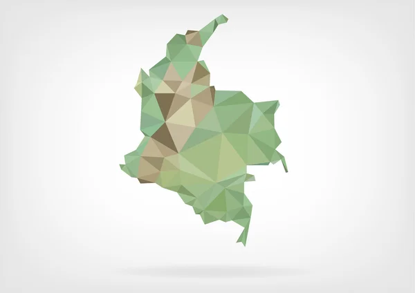 Low Poly carte de Colombie — Image vectorielle