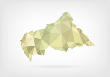 Orta Afrika Cumhuriyeti haritası düşük Poli