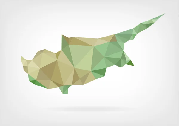 Low Poly mapa de Chipre — Vector de stock