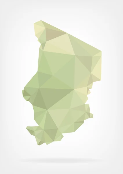 Low Poly carte de Tchad — Image vectorielle