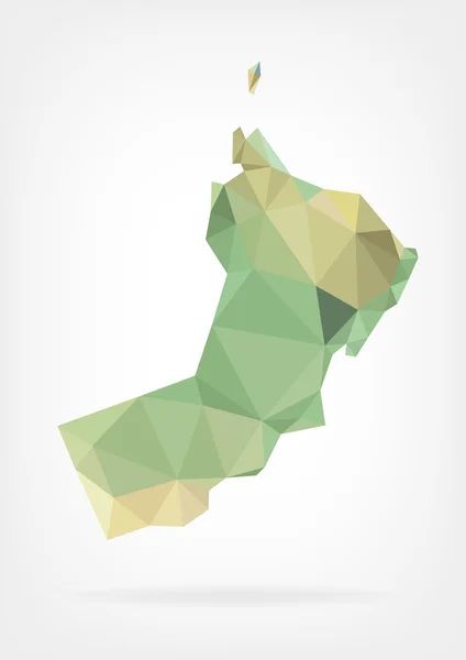 Low Poly mapa de Omán — Archivo Imágenes Vectoriales