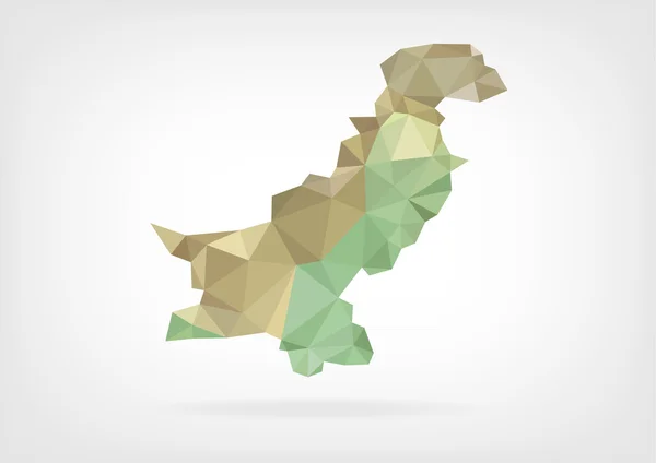 Low Poly mapa de Pakistán — Vector de stock