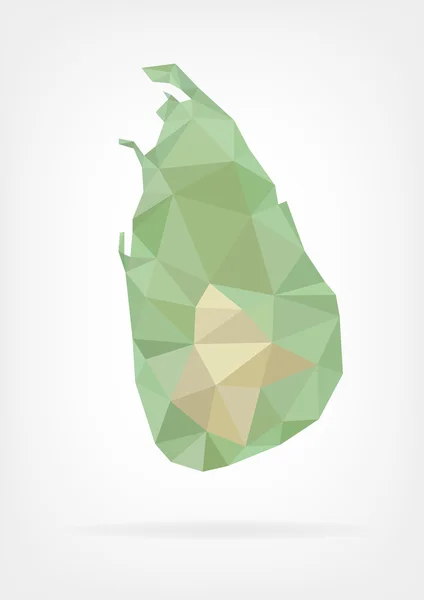 Sri Lanka Haritası düşük Poli — Stok Vektör