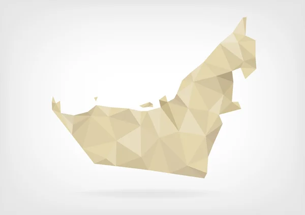 Low Poly Térkép-Egyesült Arab Emírségek — Stock Vector