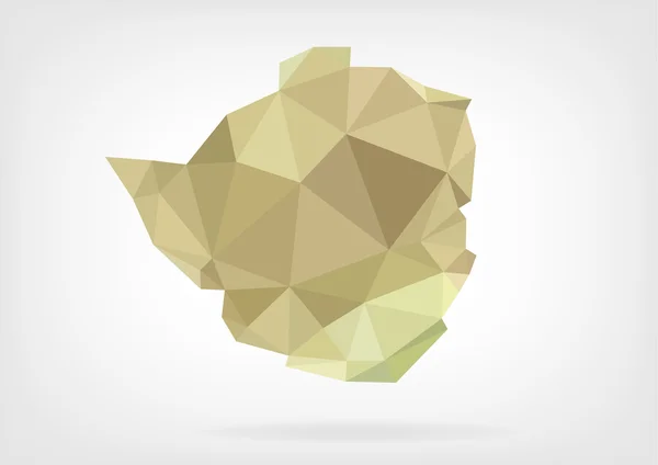 Mappa di Low Poly dello Zimbabwe — Vettoriale Stock