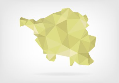 Alman bölge Saarland düşük Poli Haritası