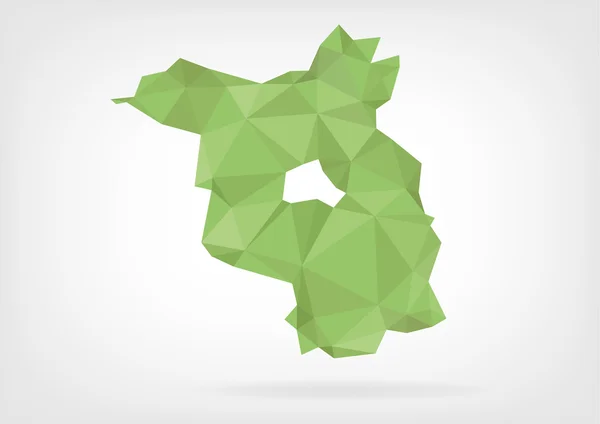 Low Poly mapa německé regionu Brandenburg — Stockový vektor