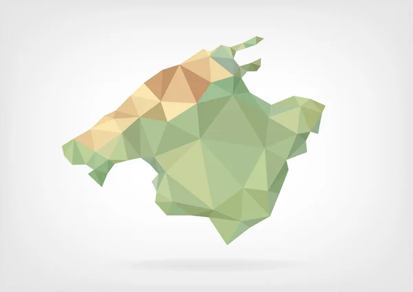 Low Poly Mallorca-sziget Térkép — Stock Vector