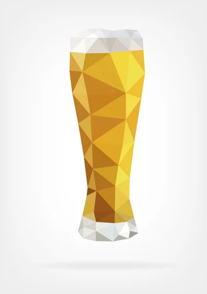 Nízké Poly sklenici piva — Stockový vektor