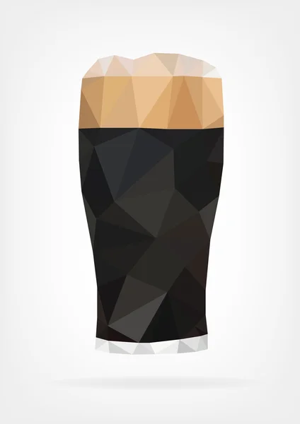 Low Poly Glass of Beer — Stock Vector