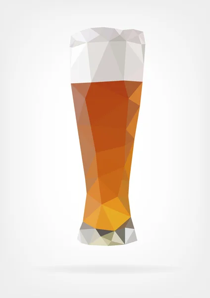 Low Poly Glass of Beer — Stock Vector